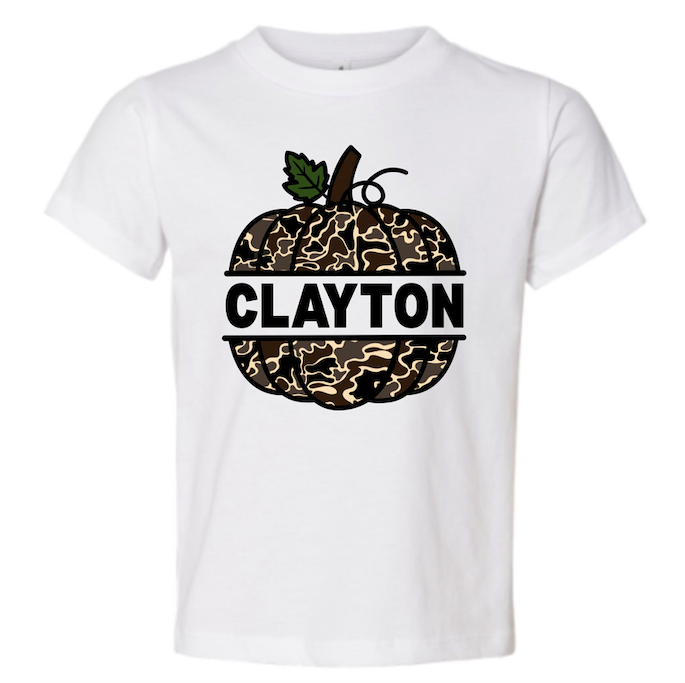 Old School Pumpkin with Name Short Sleeve