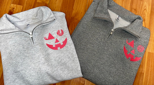 Jack-O-Lantern Monogram Pullover